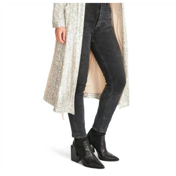 NEW STEVE MADDEN show stopper duster cardigan in silver - Picture 3 of 6